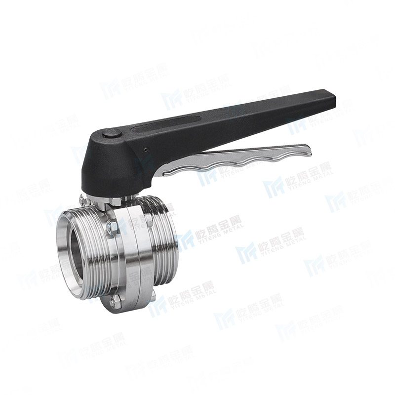 Duck billed external thread butterfly valve