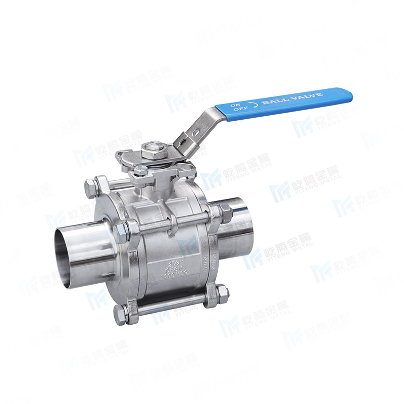 Three piece welded ball valve
