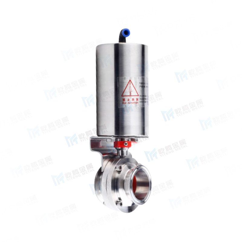 Quick installation stainless steel pneumatic butterfly valve