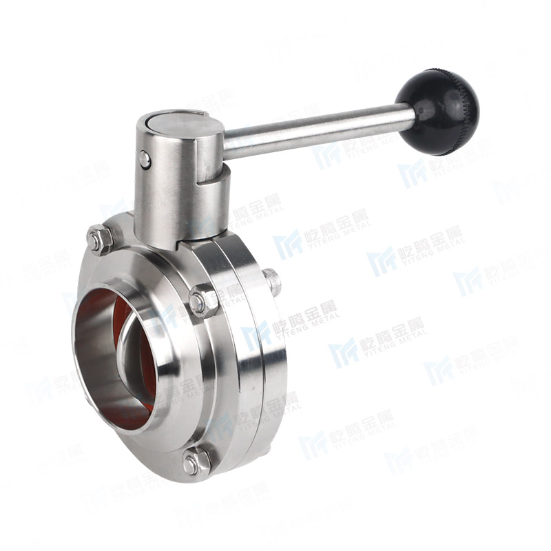 Sanitary grade welded butterfly valve