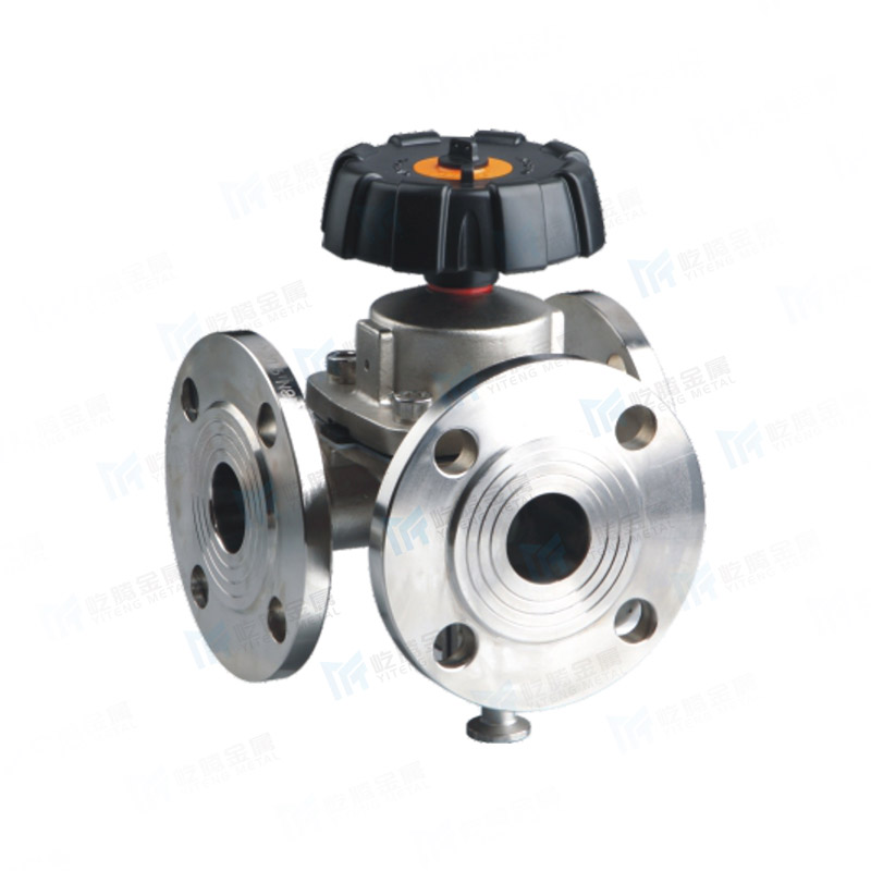 Three way flange diaphragm valve
