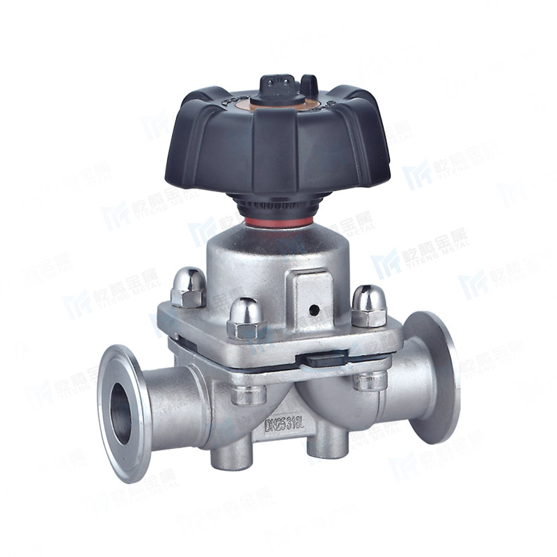 Straight through diaphragm valve