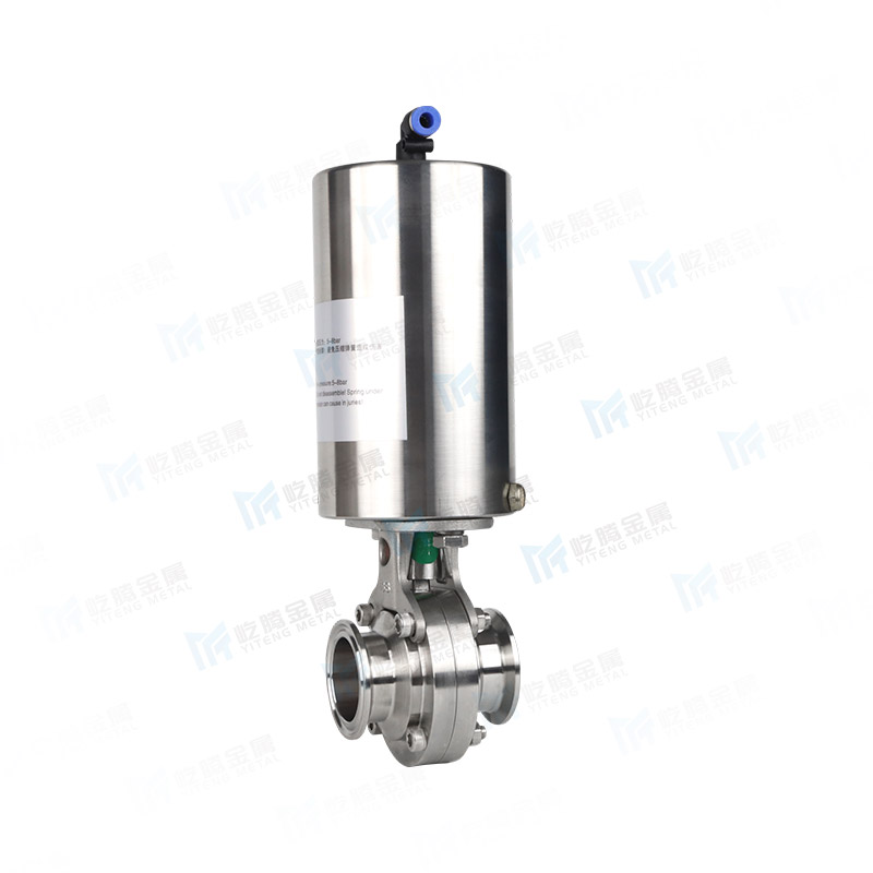 Sanitary pneumatic quick release butterfly valve