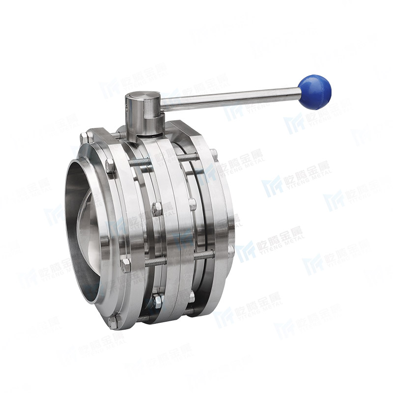 Three-piece butterfly valve